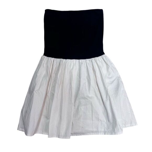 NWOT Keliki Hawaii Women's Strapless Black and White Bubble Hem Mini Dress S - Picture 3 of 6